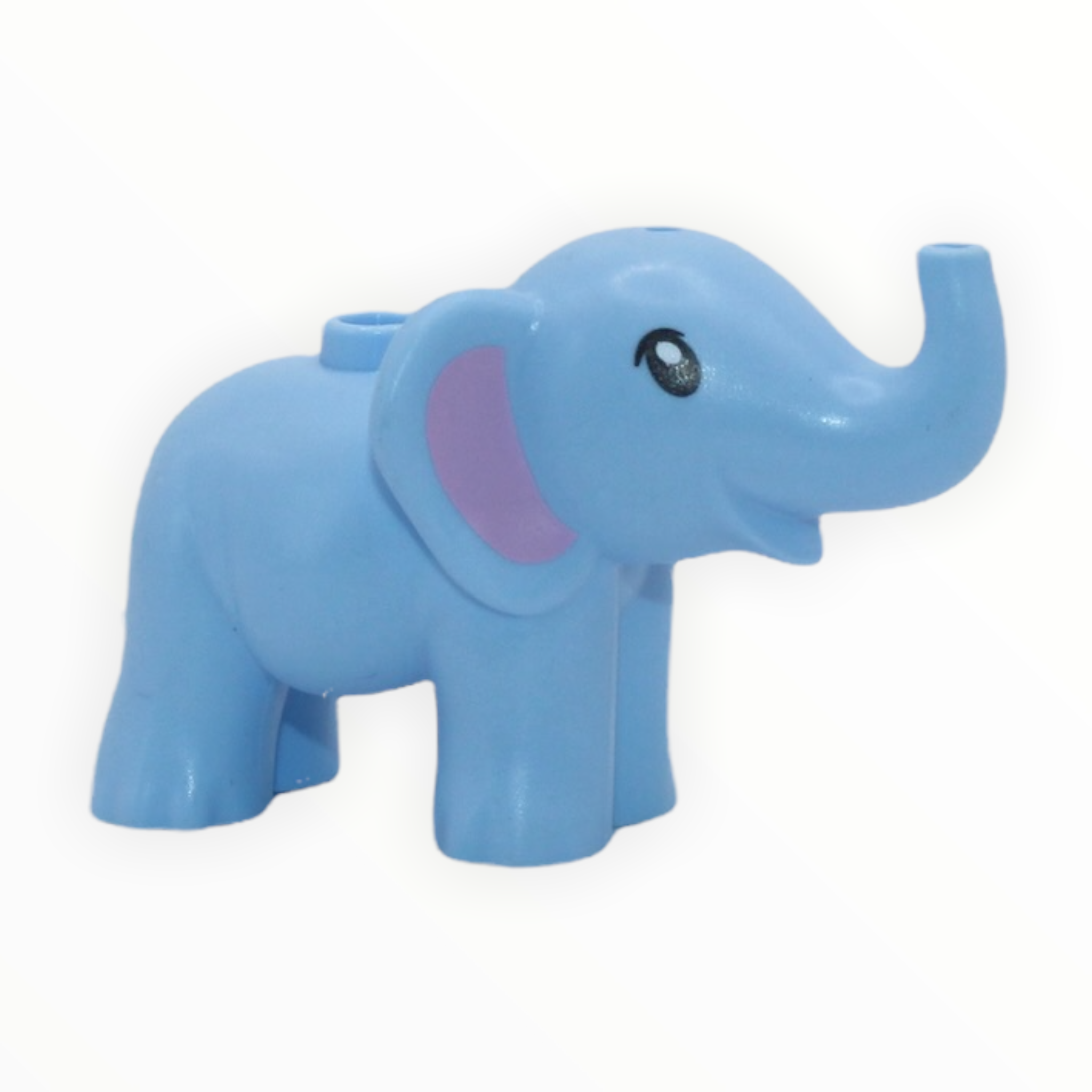 Bright Light Blue Baby Elephant Friends pink ears