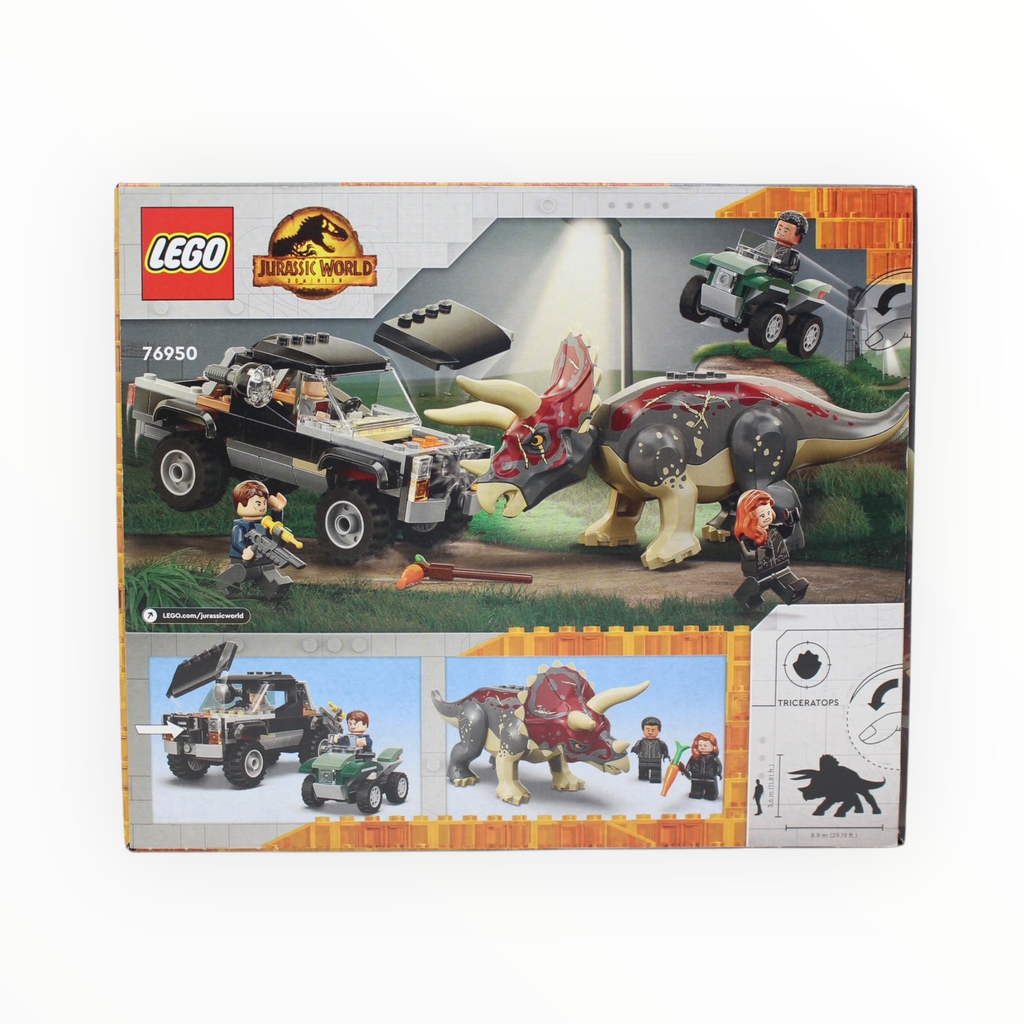 Retired Set 76950 Jurassic World Triceratops Pickup Truck Ambush