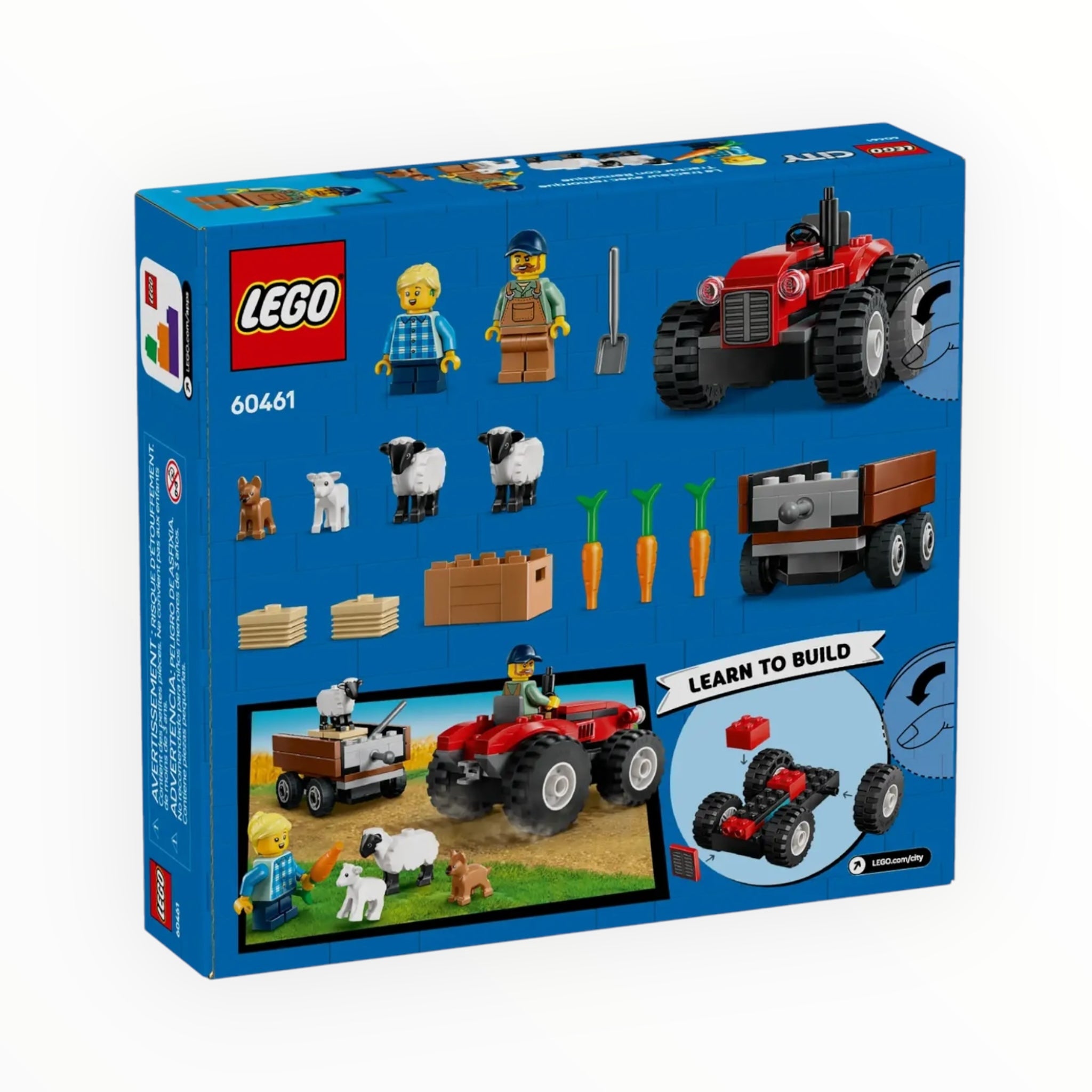 60461 City Red Farm Tractor with Trailer