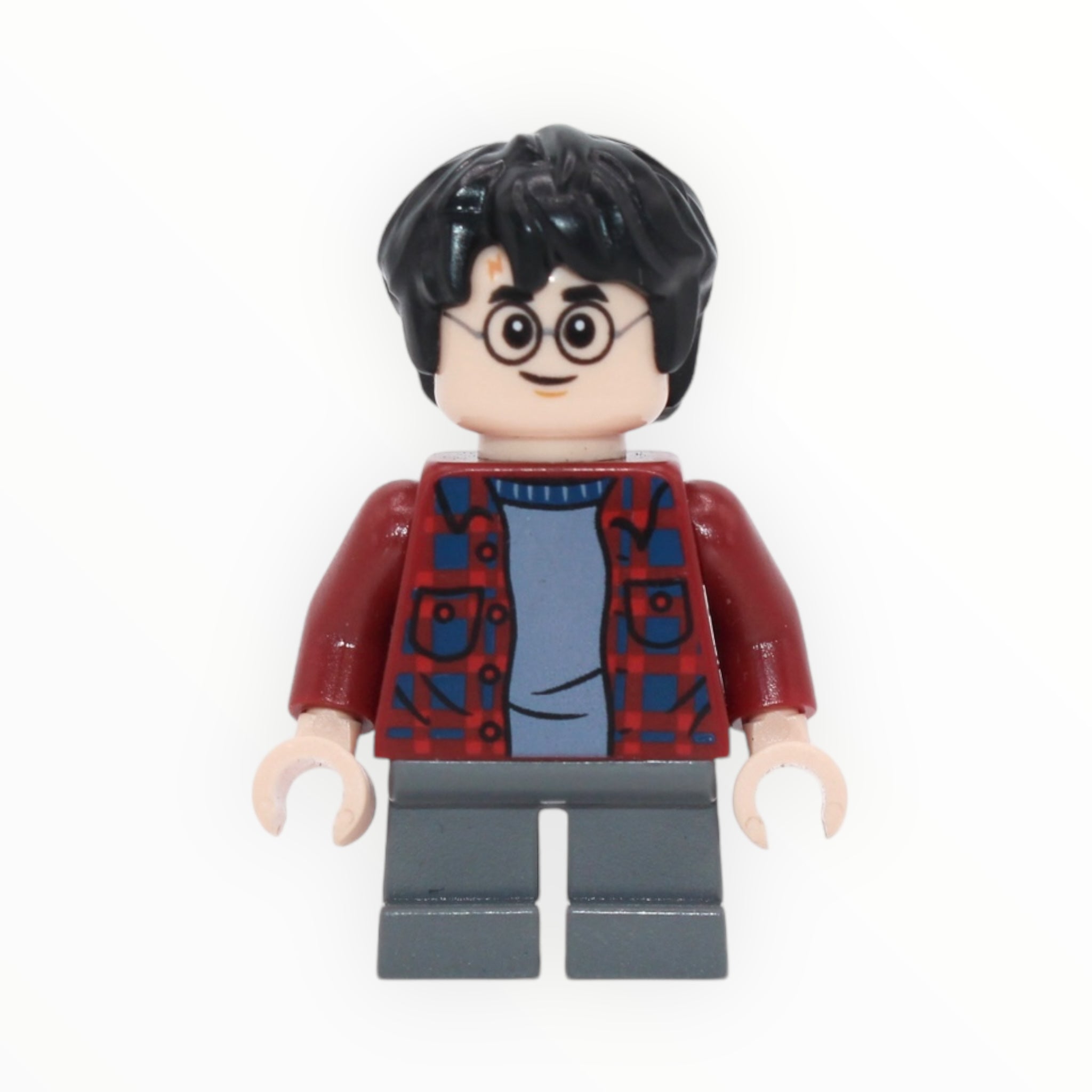 Harry Potter (dark red flannel, short dark bluish gray legs)