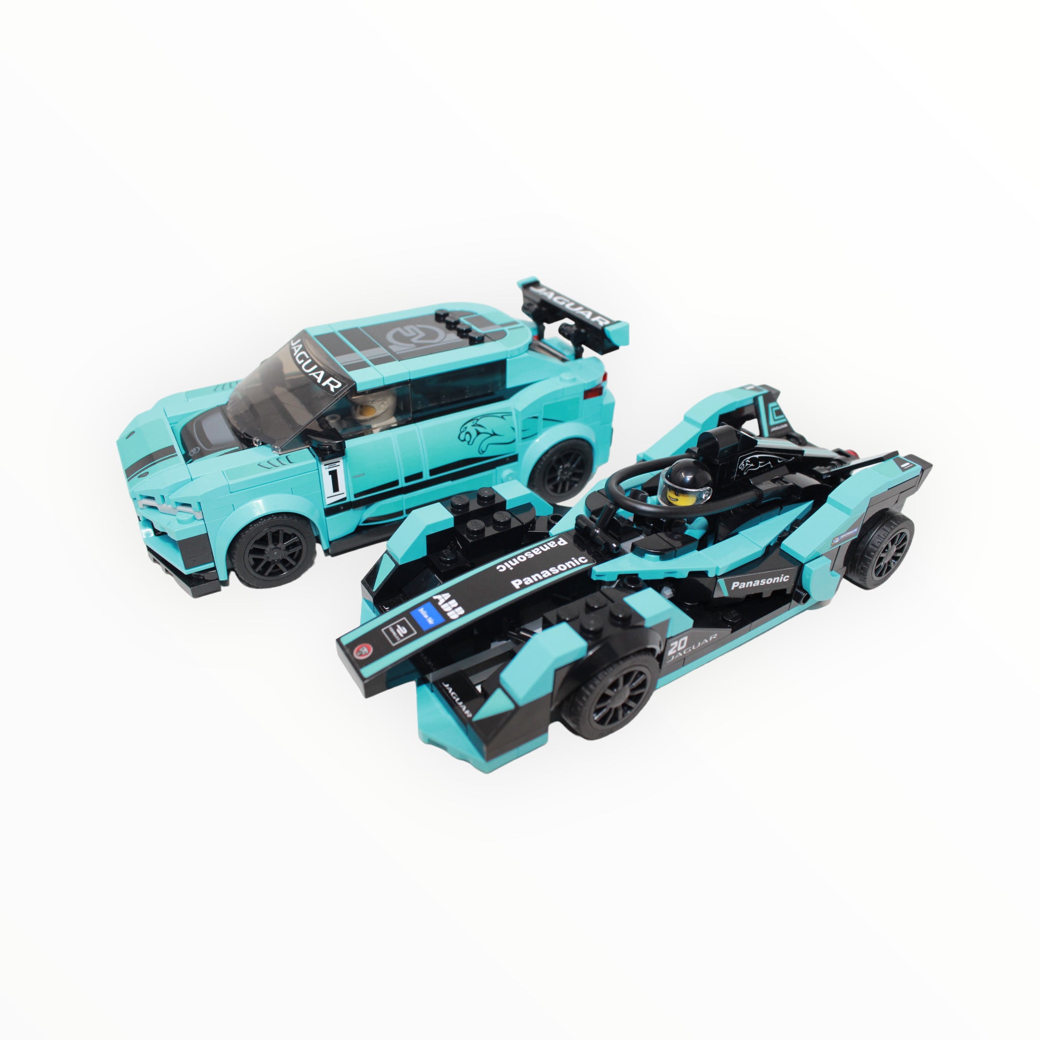 Used Set 76898 Speed Champions Formula E Panasonic Jaguar Racing GEN2 Car Jaguar I PACE eTROPHY