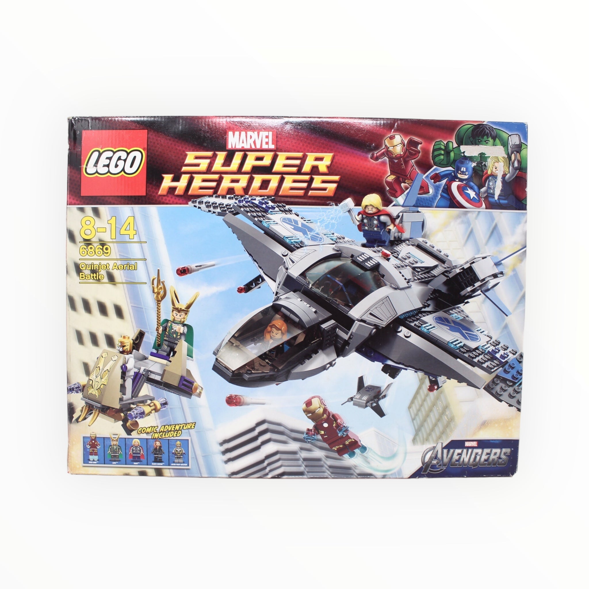 Certified Used Set 6869 Marvel Super Heroes Quinjet Aerial Battle (damaged box)