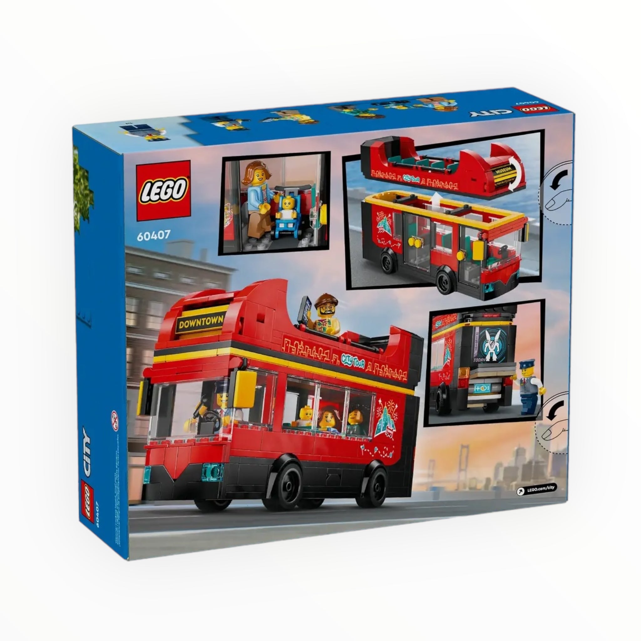 60407 City Red Double-Decker Sightseeing Bus