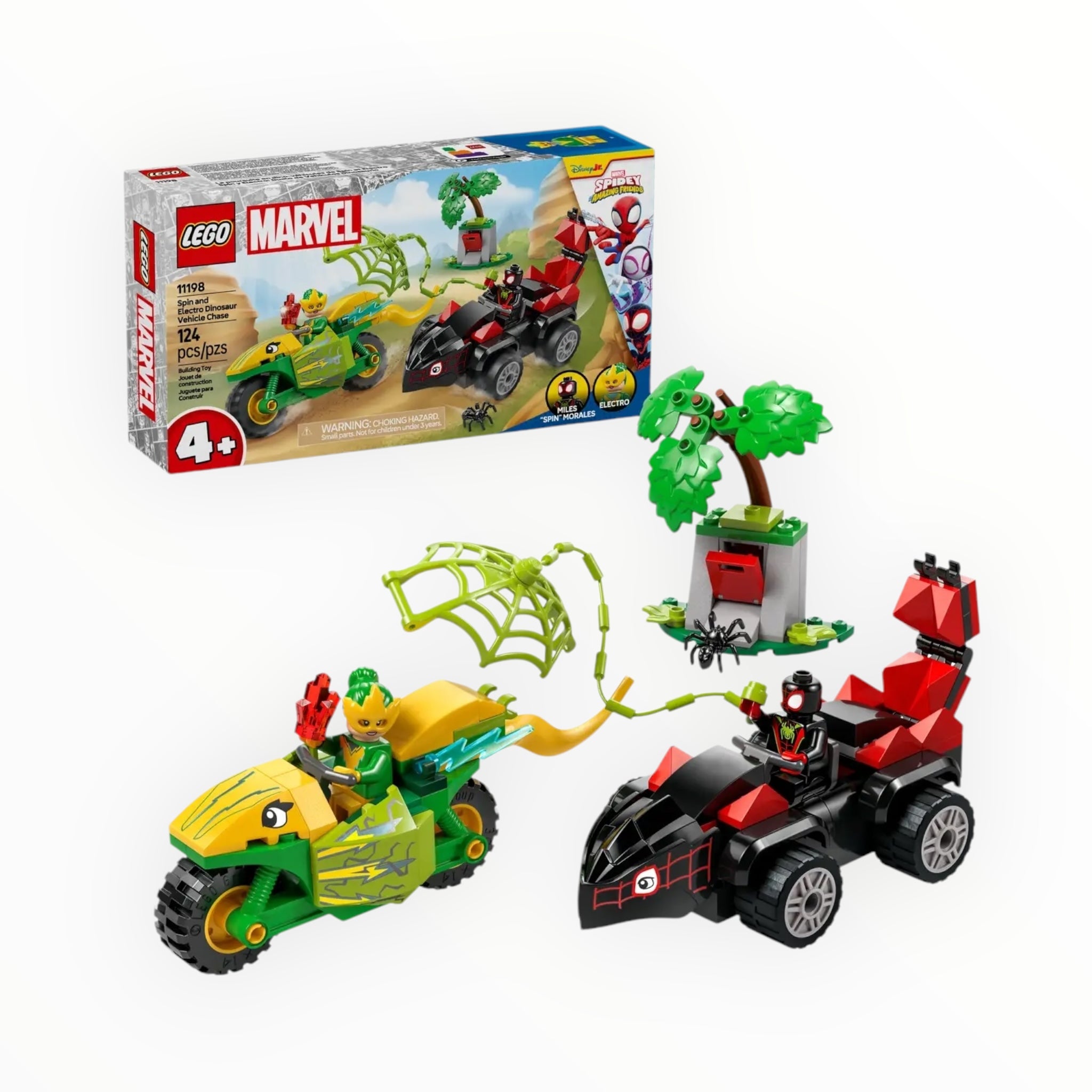 11198 Spidey and His Amazing Friends Spin and Electro Dinosaur Vehicle Chase