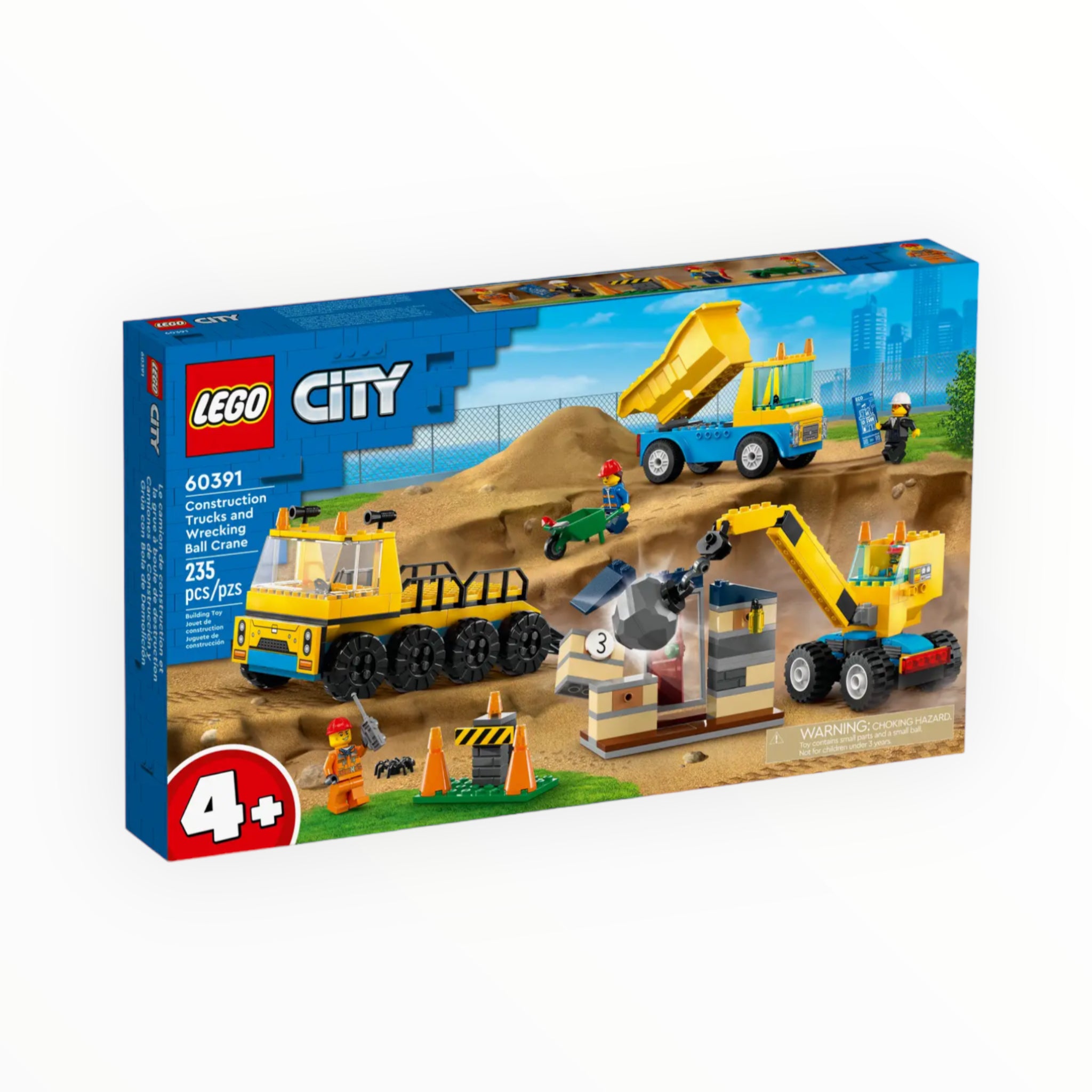 60391 City Construction Trucks and Wrecking Ball Crane