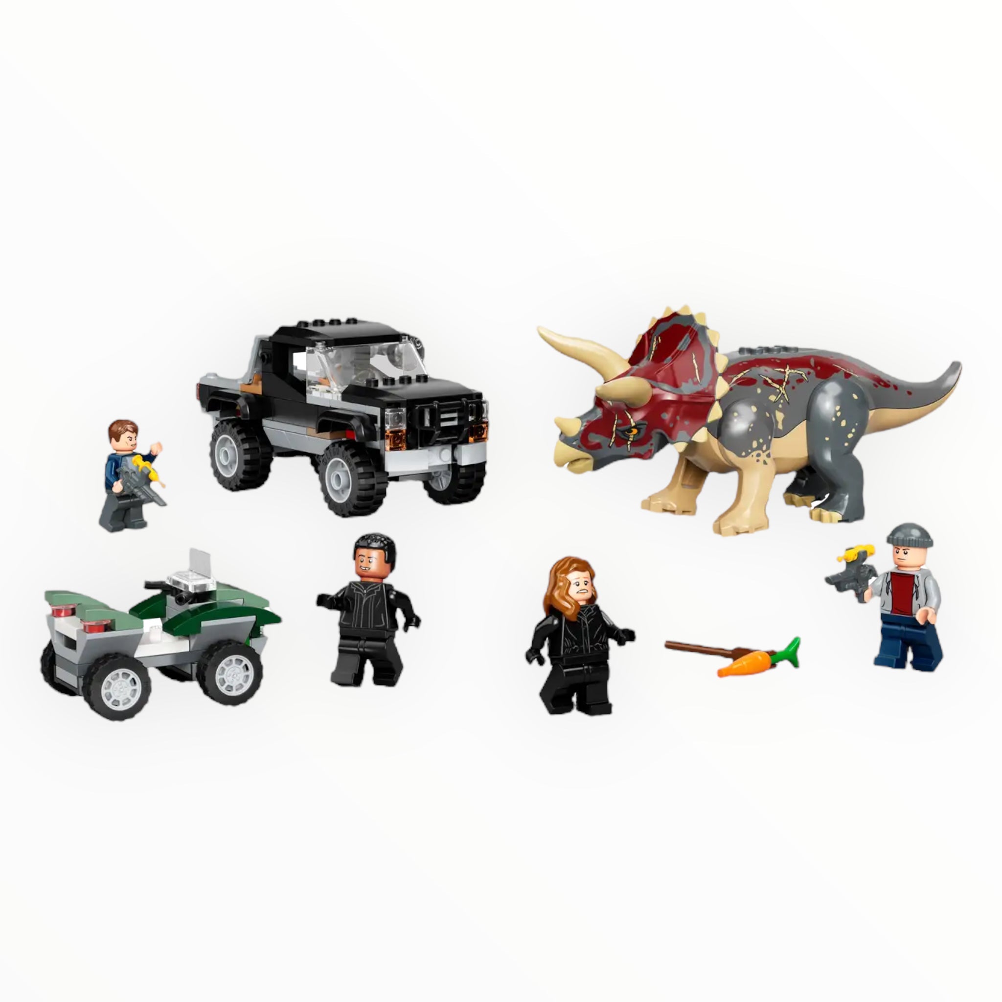 Retired Set 76950 Jurassic World Triceratops Pickup Truck Ambush