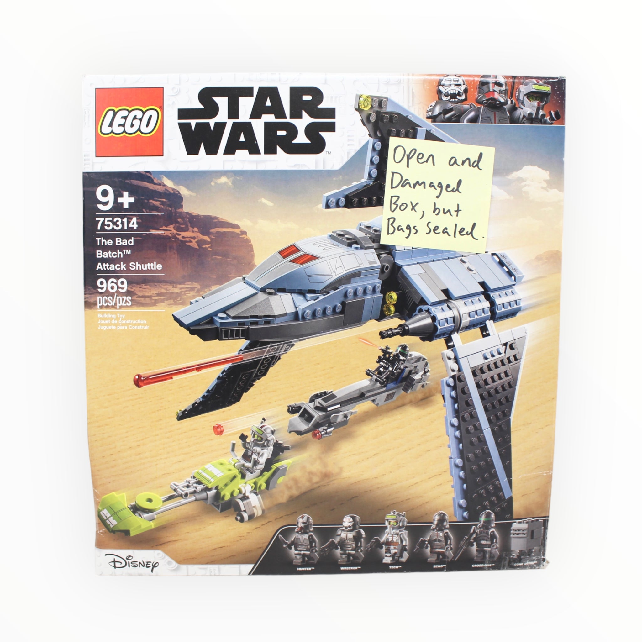 Certified Used Set 75314 Star Wars The Bad Batch Attack Shuttle (open and  damaged box, sealed bags)