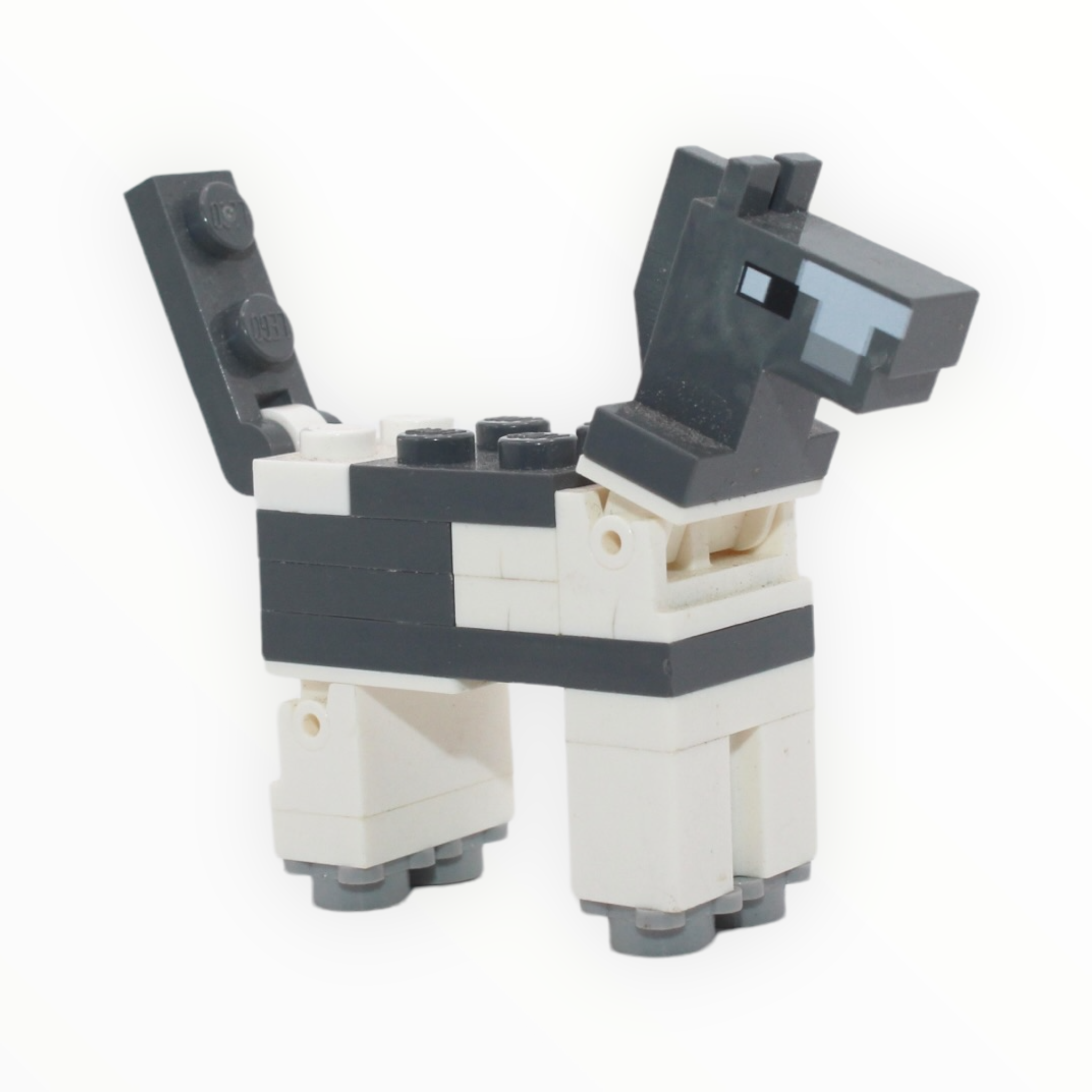 Minecraft Horse (dark bluish gray and white)