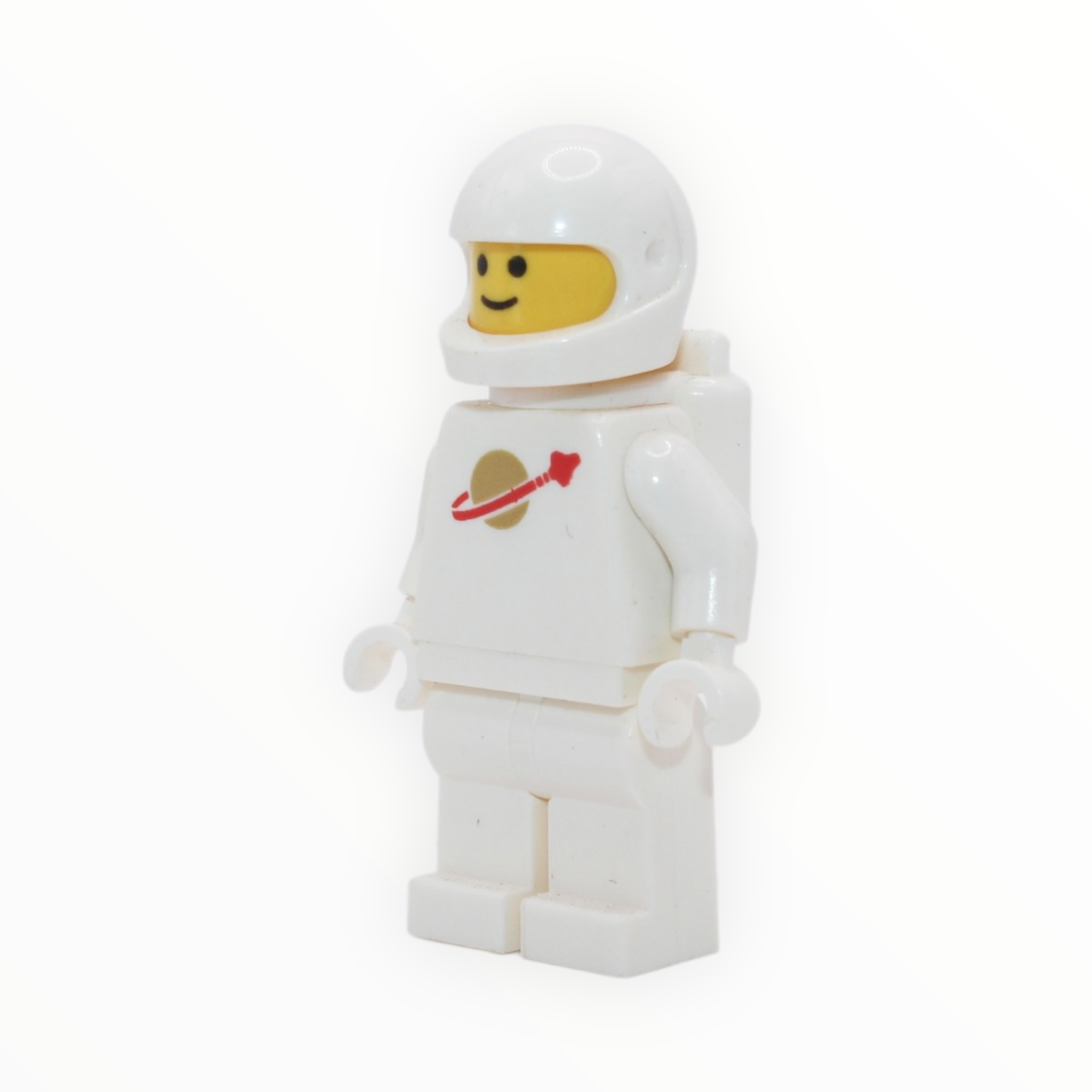 White Classic Space Man (motorcycle helmet, air tanks, logo high on torso reissue, 2010)